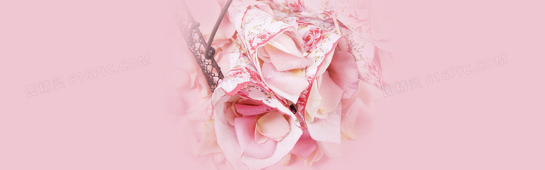 简约粉色花朵海报背景
