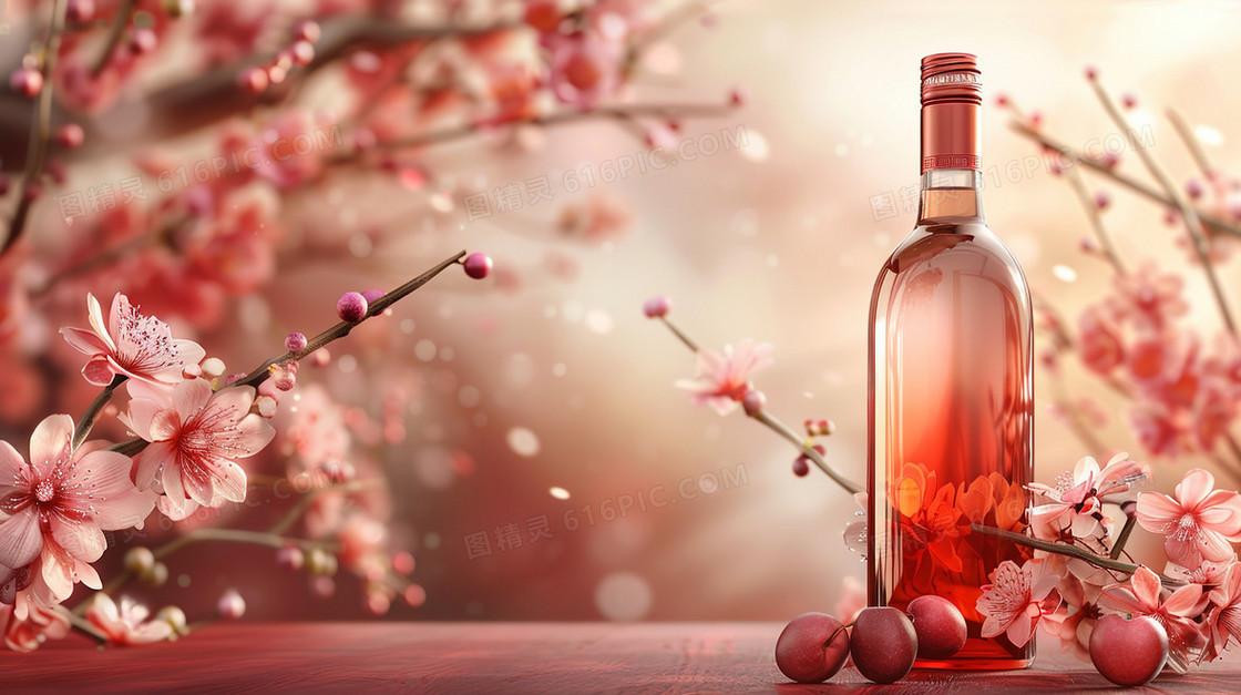 简约梅子酒简约背景