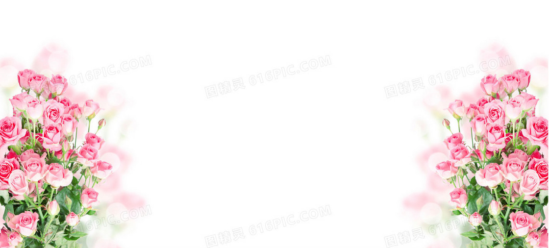 唯美大气大红玫瑰花海报背景