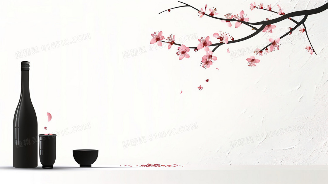 中国风酒瓶场景背景