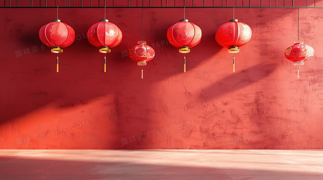 中国风红色灯笼背景
