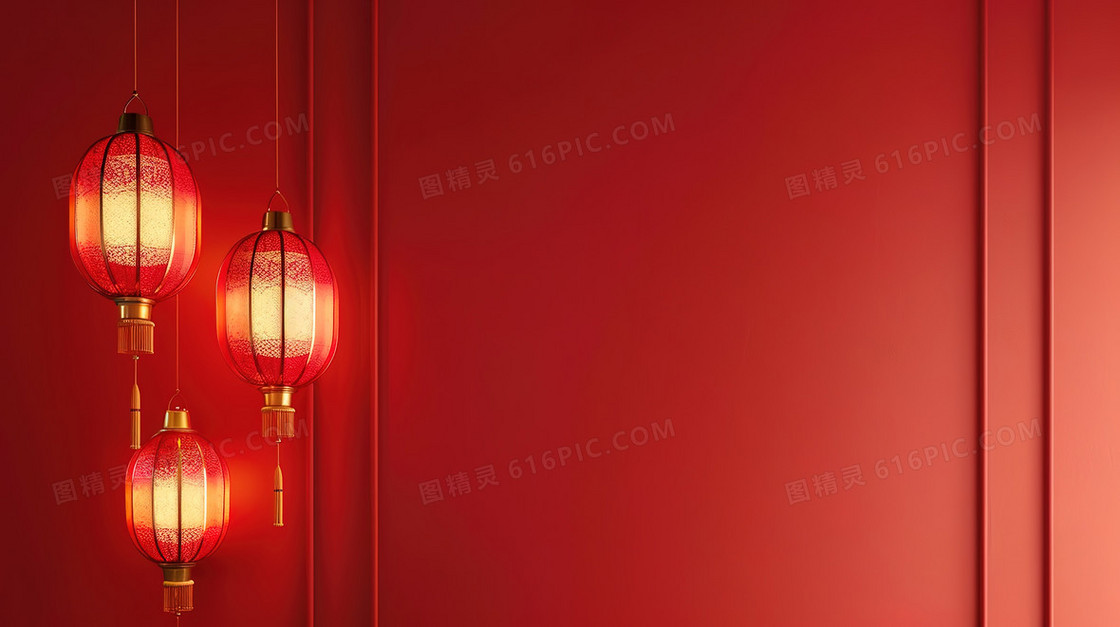 中国风红色灯笼背景