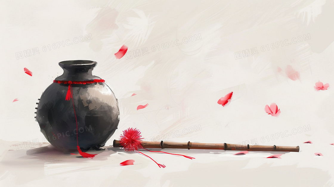 中国风的酒坛背景