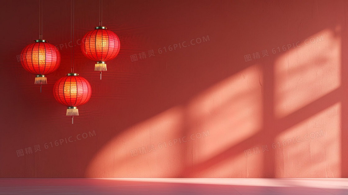 中国风红色灯笼背景
