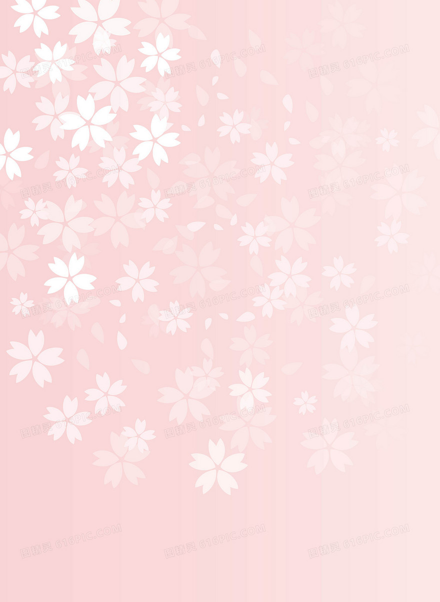 矢量粉红色浪漫小樱花瓣背景