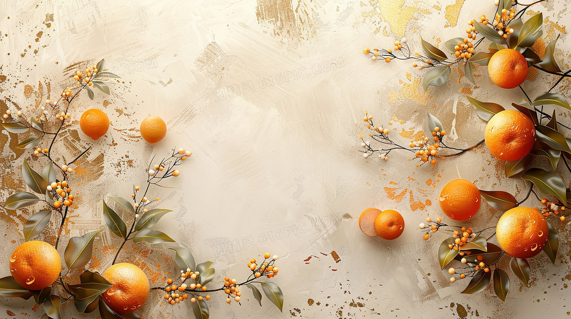 简约风格橙子水果背景