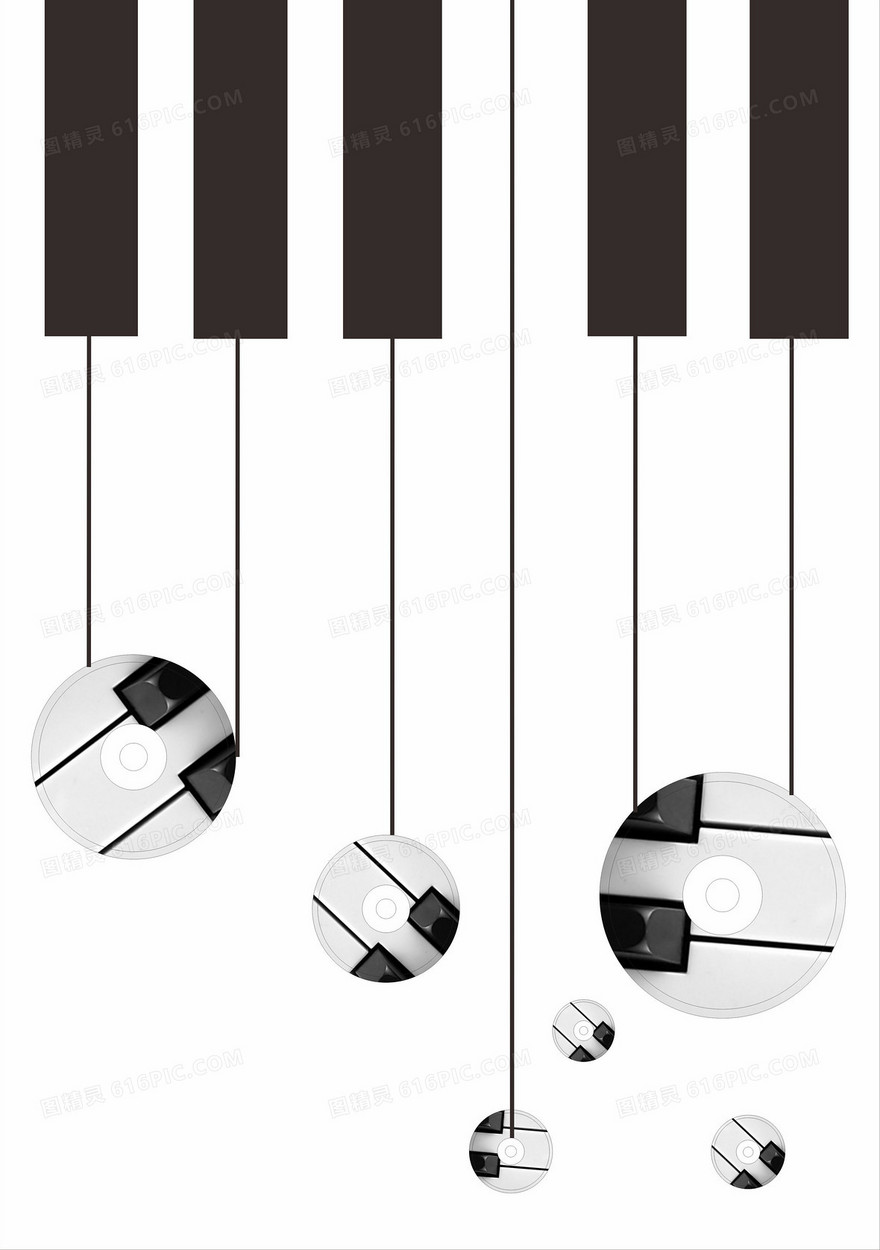 黑白经典色音乐海报矢量背景素材