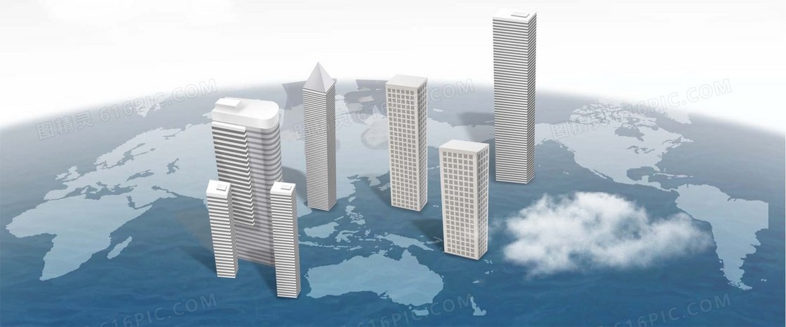 地图上的建筑模型