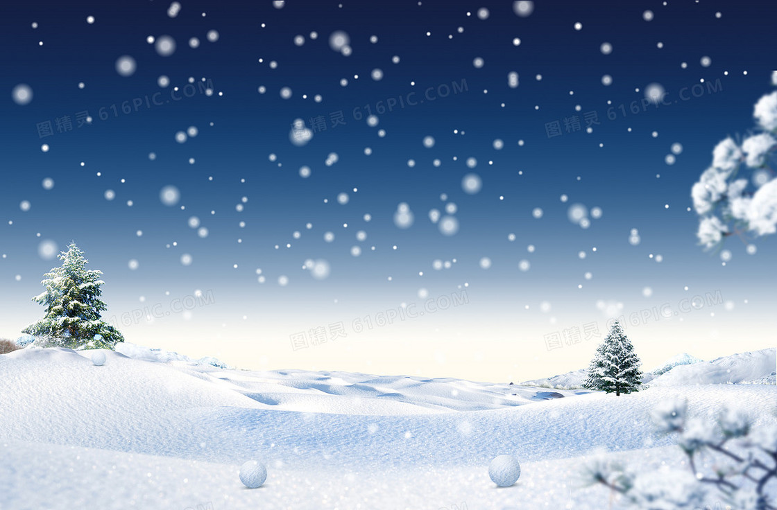 冬季浪漫雪景背景