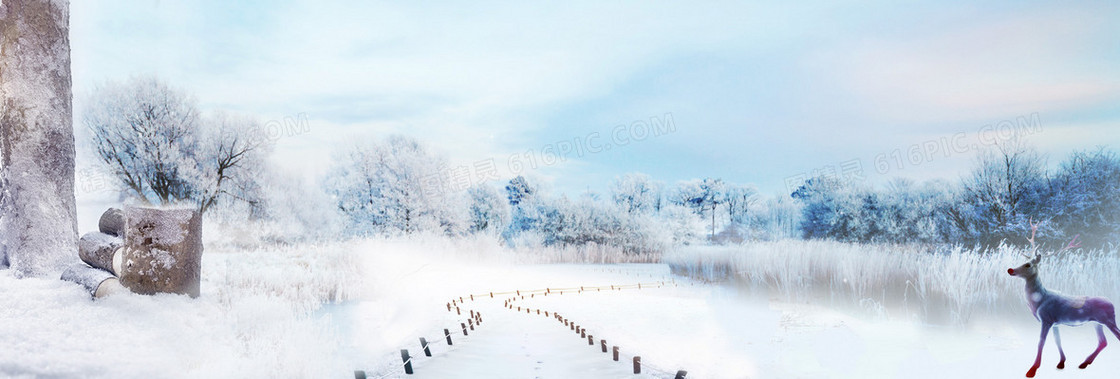 雪景banner背景