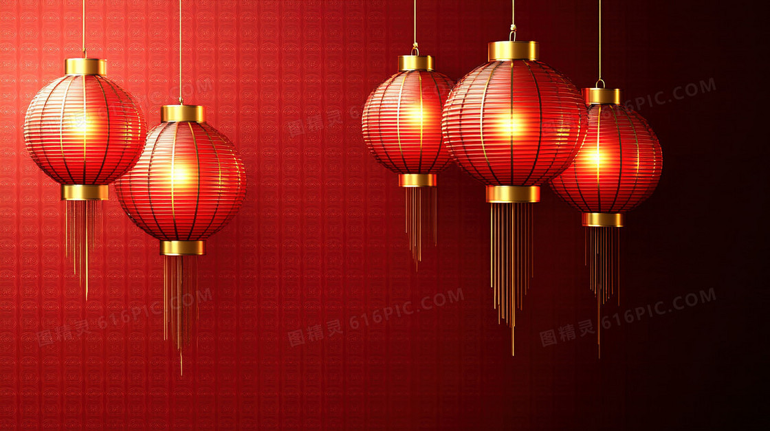 简约中国风灯笼背景