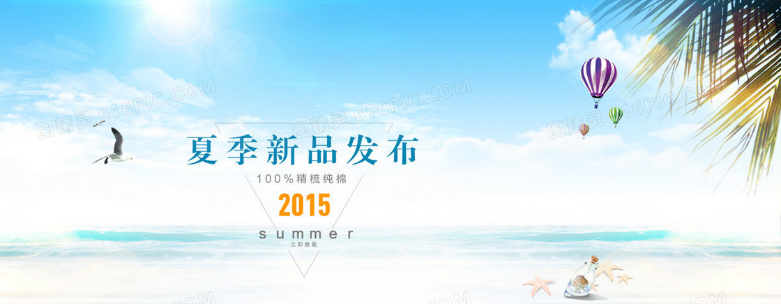 夏季 海边  海报banner背景