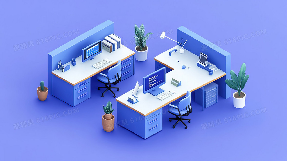 极简风3D办公桌的背景