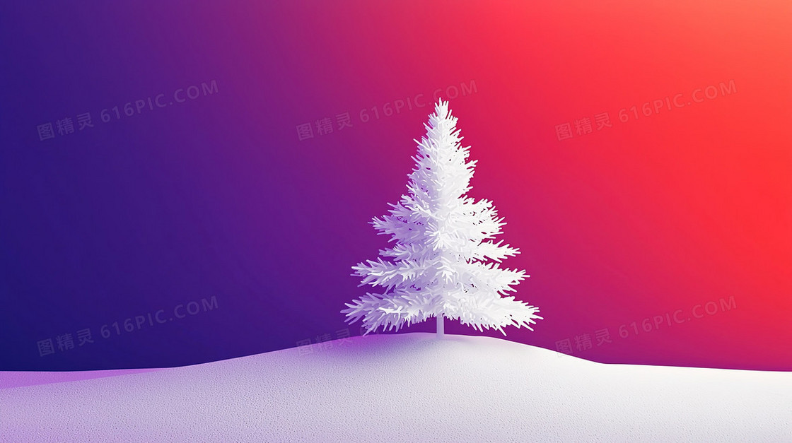 冬季雪地积雪树木背景