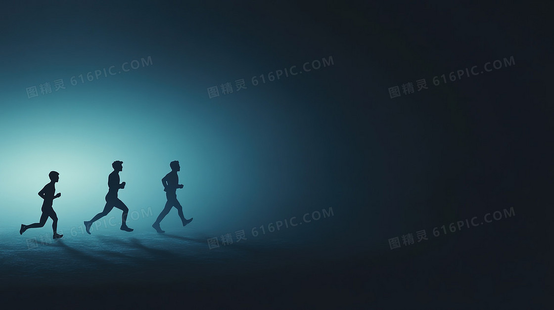 人物奔跑简洁背景