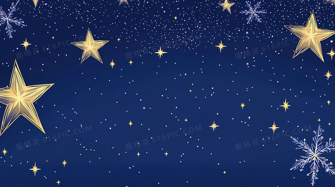 蓝色星星装饰贴纸创意背景
