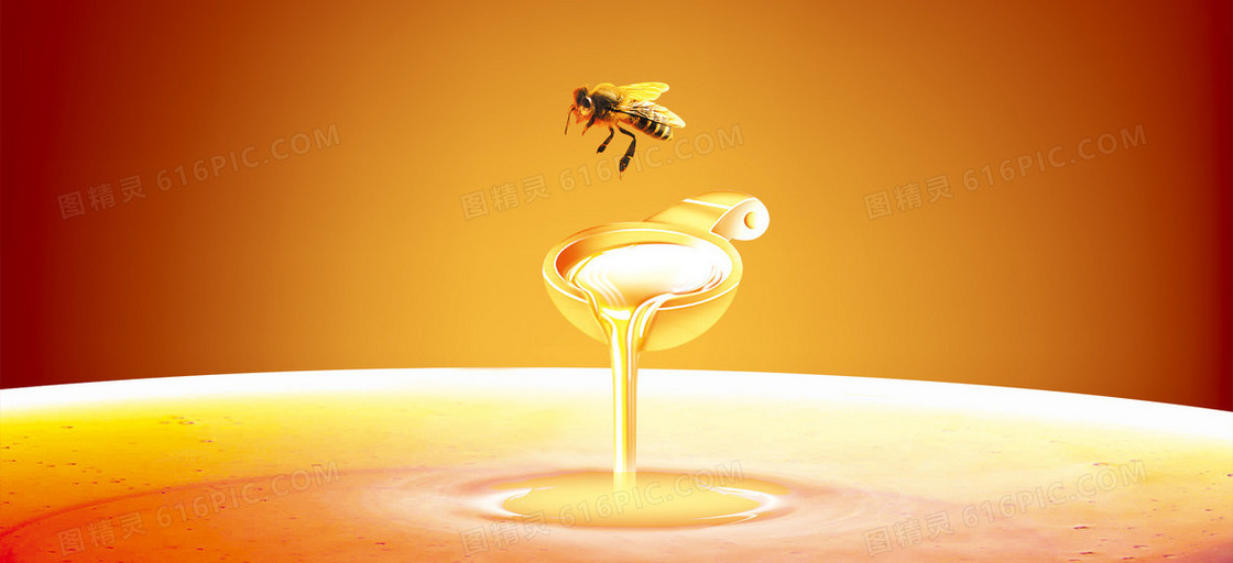 美食蜂蜜背景banner