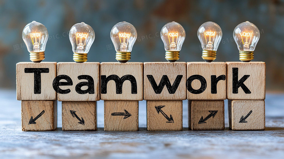 teamwork灯泡创意背景