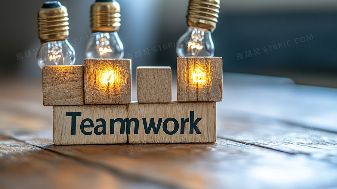 teamwork灯泡创意背景