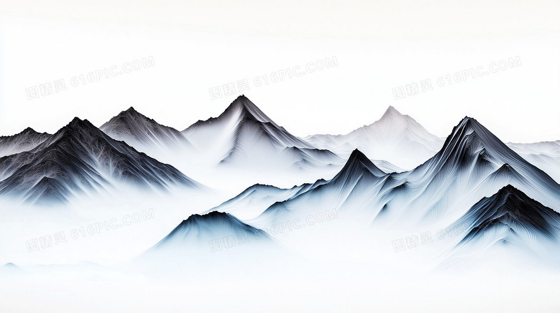 卡通黑色山峰景色背景