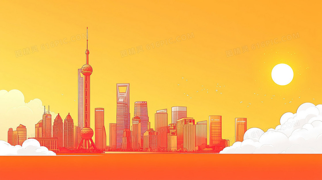 城市地标建筑背景