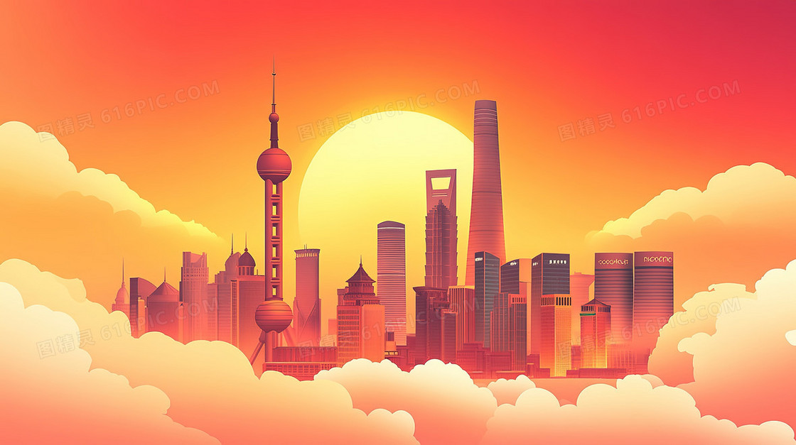城市地标建筑背景