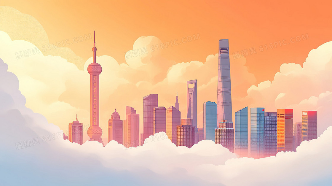 城市地标建筑背景