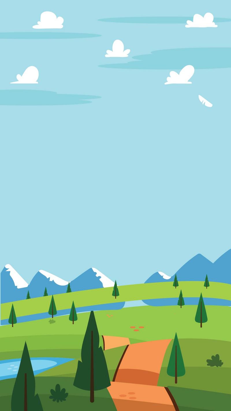 卡通蓝天白云绿草儿童帐篷背景