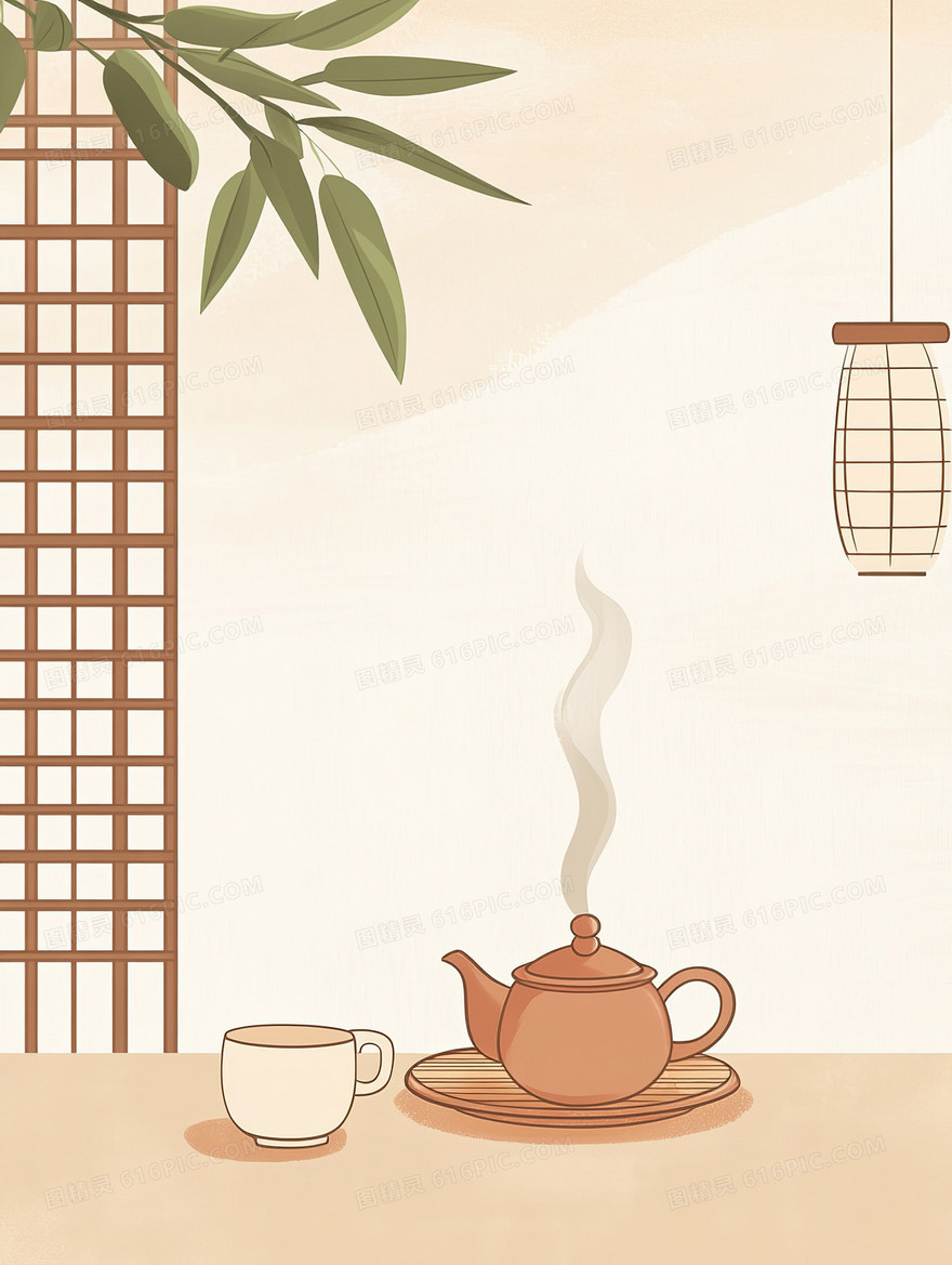 中国风传统茶文化背景