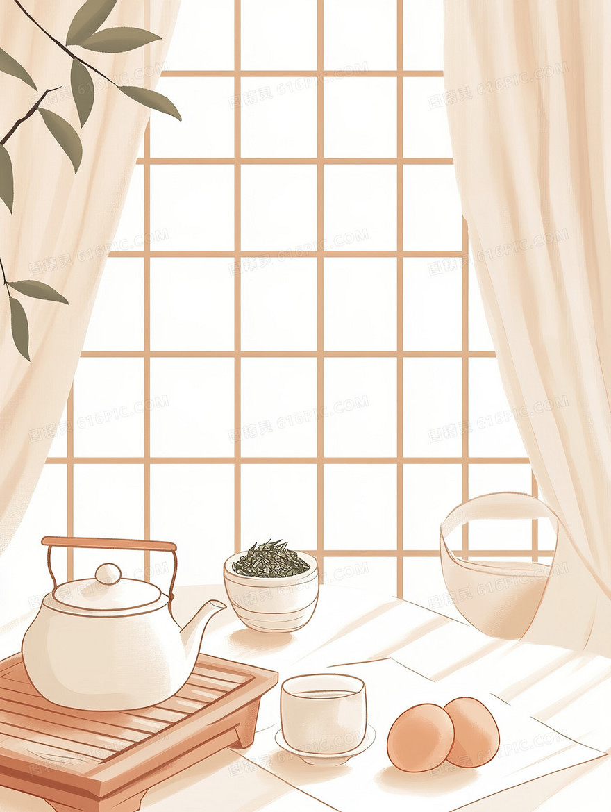 中国风传统茶文化背景