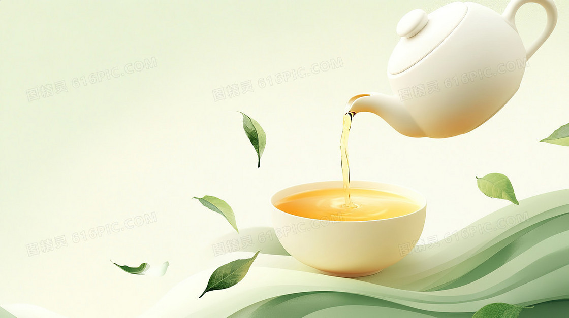 国风简约热茶背景