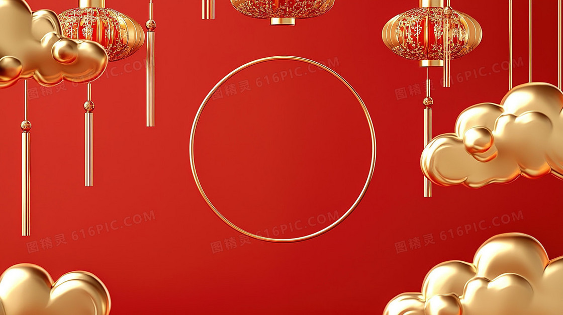 中国风简约边框背景