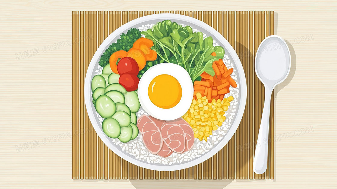 美味鸡蛋肉粥背景
