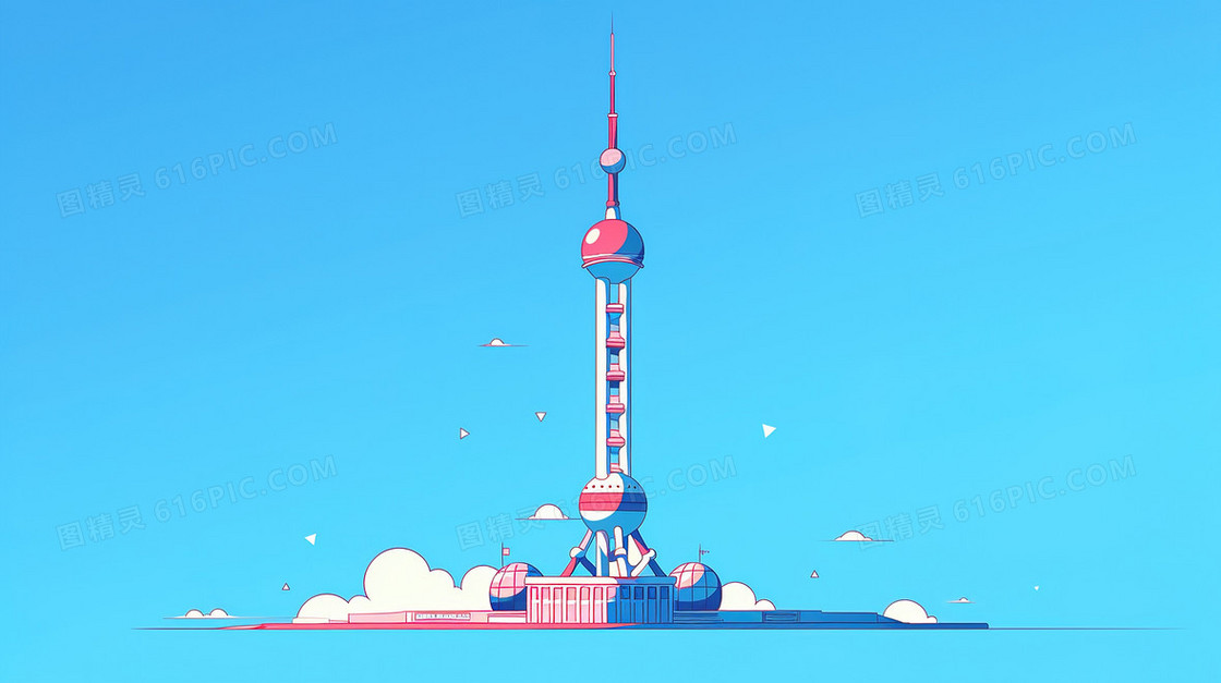 上海外滩东方明珠地标建筑背景