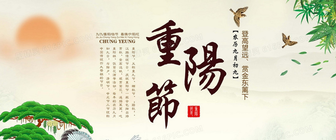 欢度重阳节背景图banner