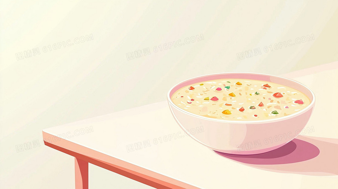 卡通美食粥品背景