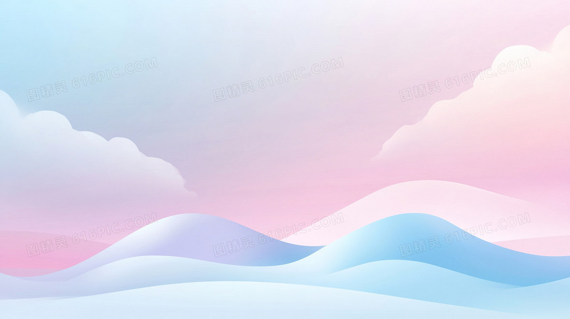紫色清新渐变山背景