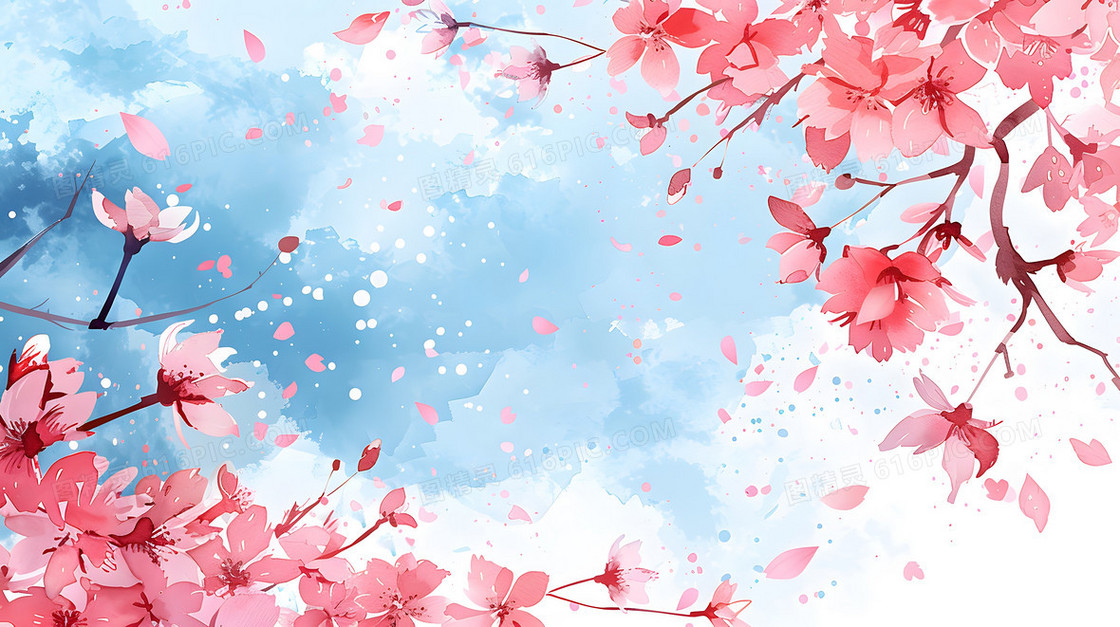 简约清新花枝背景