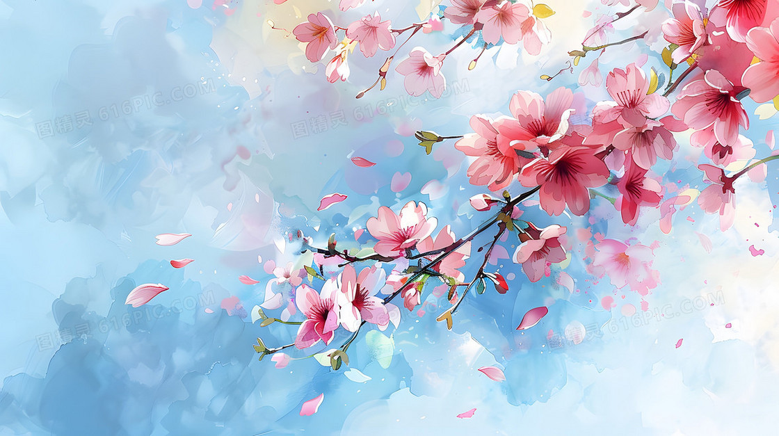 简约清新花枝背景
