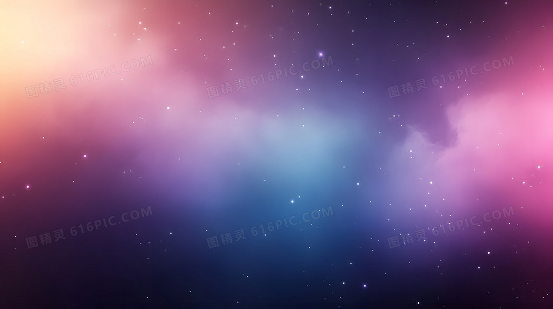 插画风格唯美梦幻星云背景