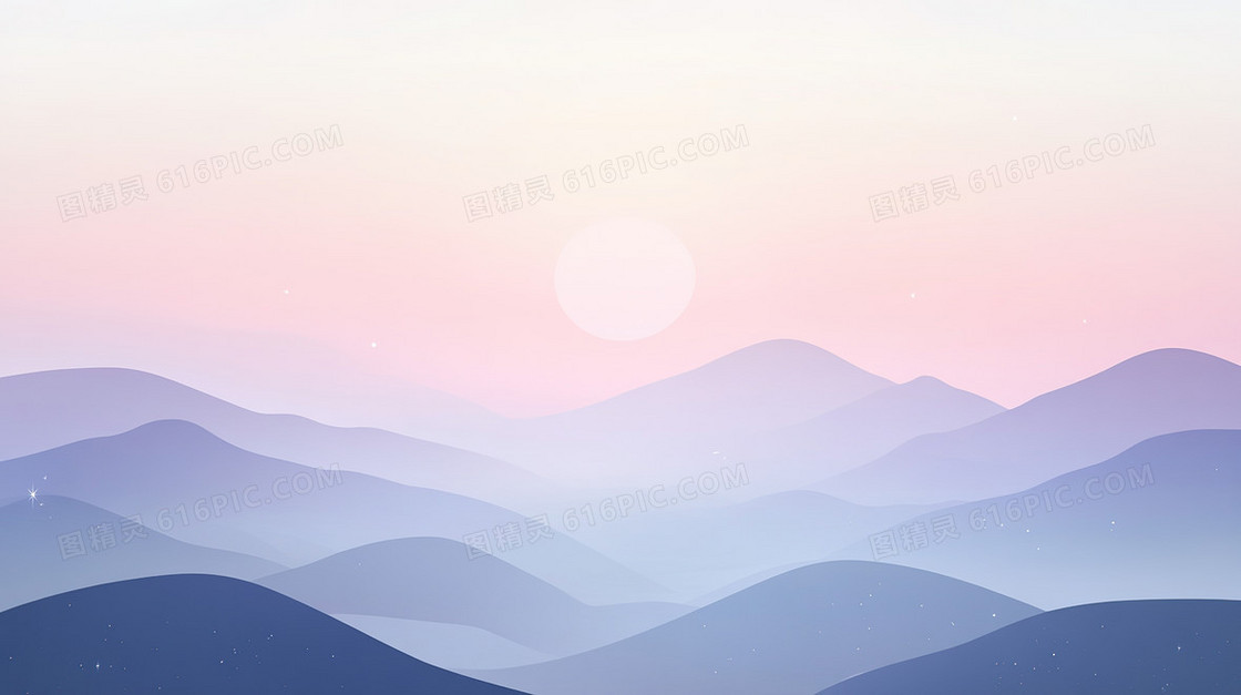 唯美梦幻风山脉背景