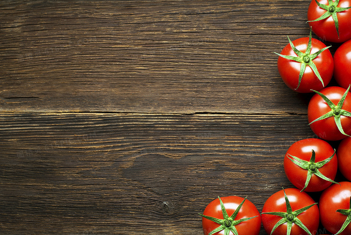 水果蔬菜西红柿木板背景素材