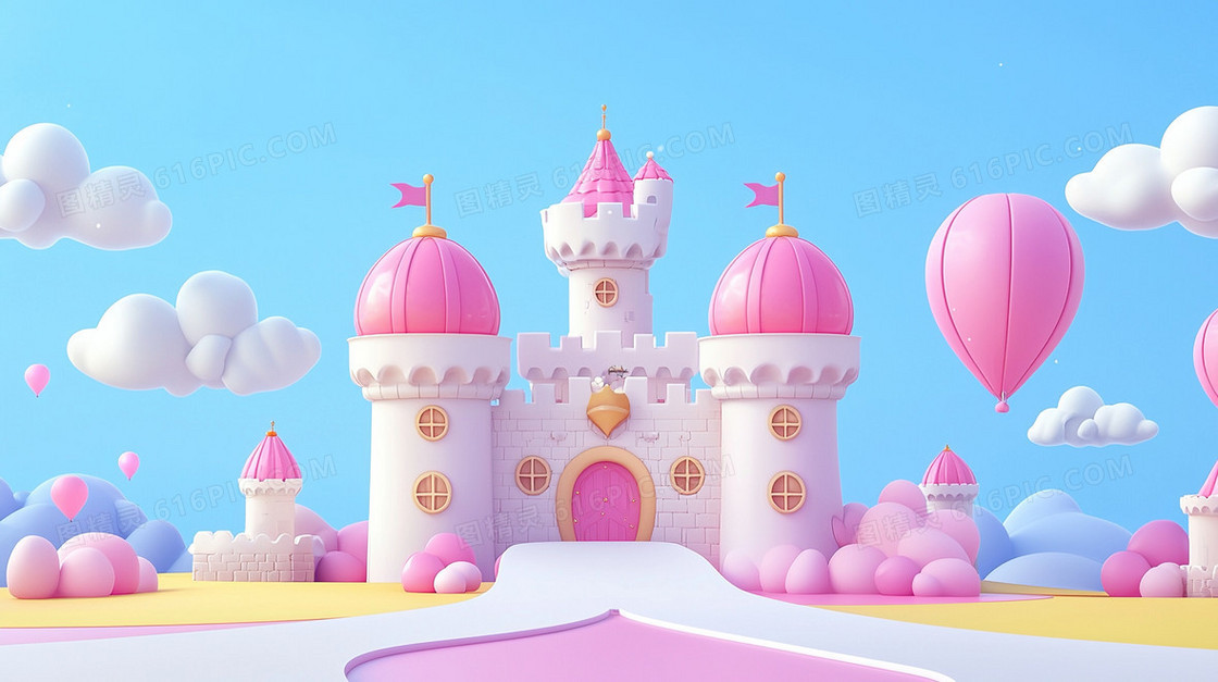 欧式建筑梦幻城堡卡通背景