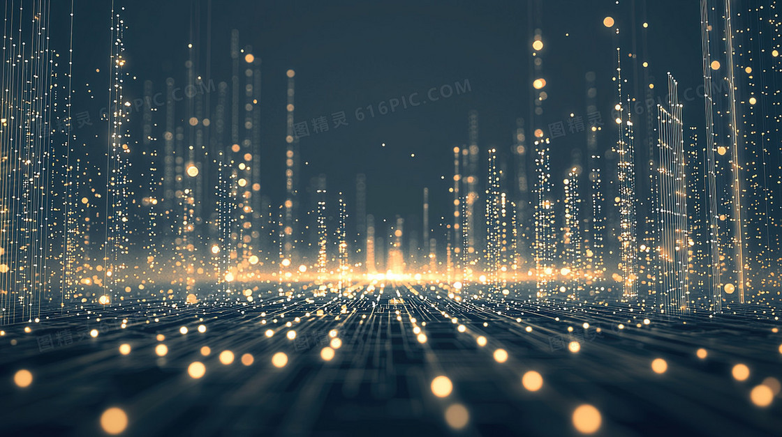 金色光斑粒子科技背景