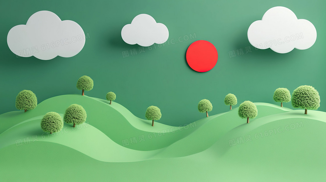 毛绒绿色树林背景