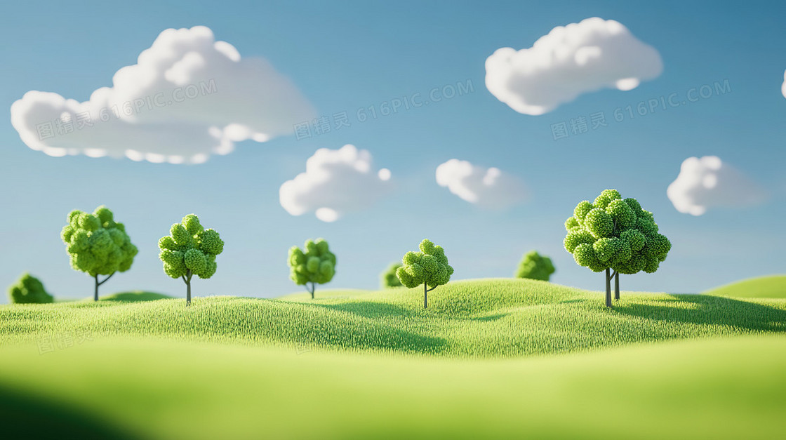 毛绒绿色树林背景