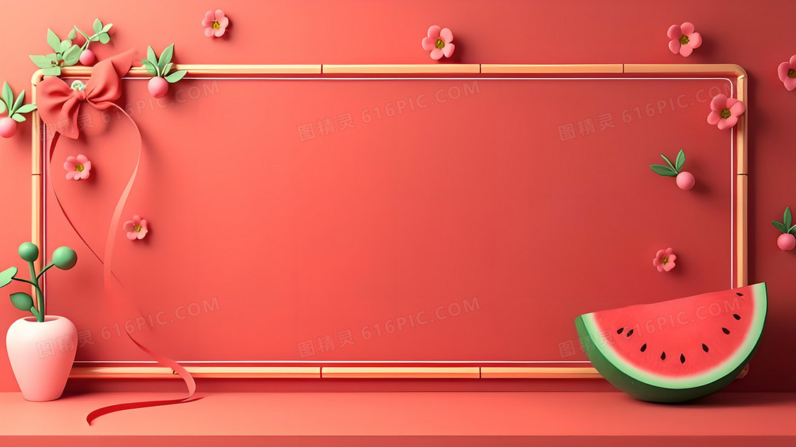 极简风创意水果食品西瓜背景
