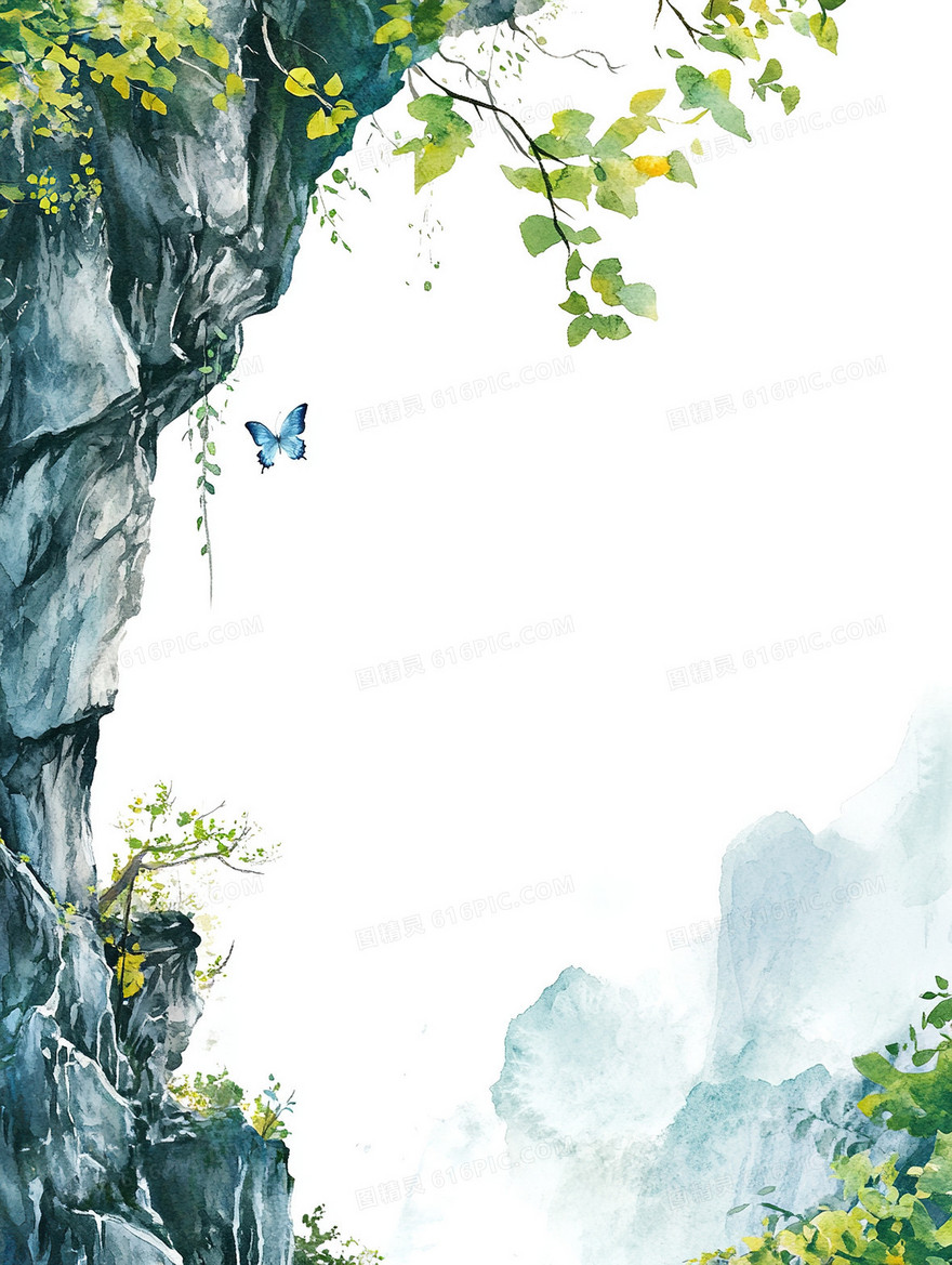 丰富春景边框背景