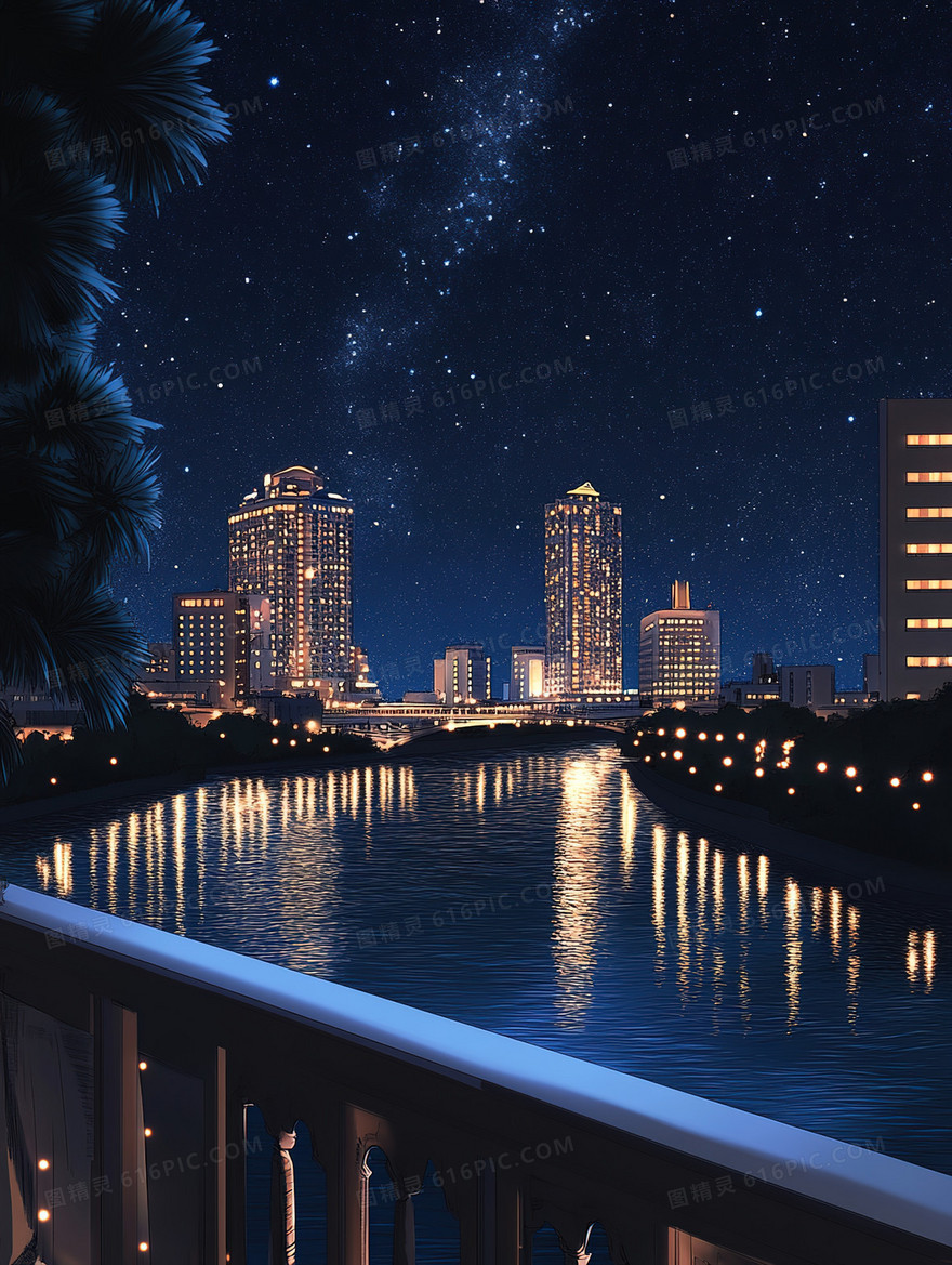 璀璨城市夜景背景