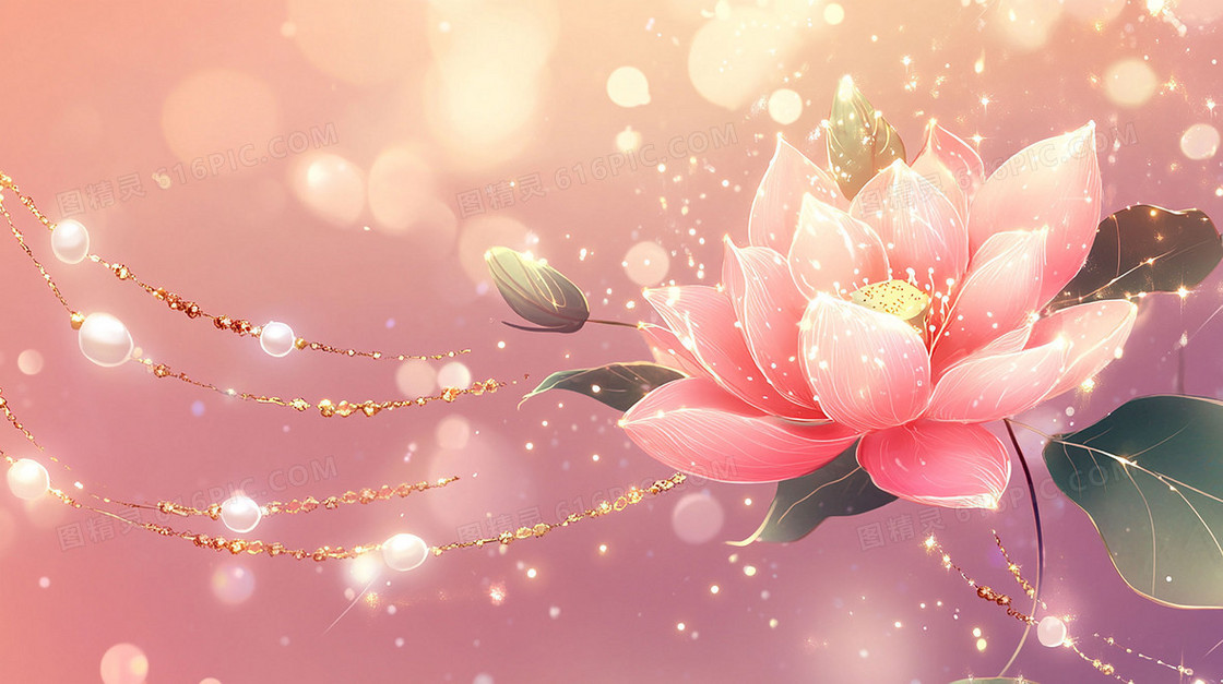 唯美意境花朵发光背景